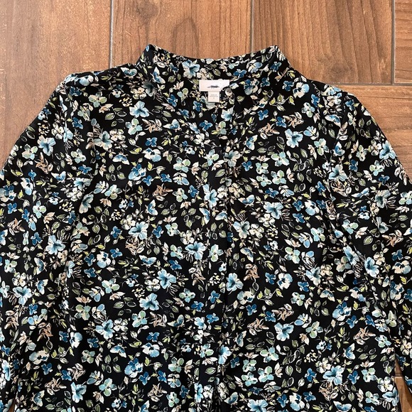 J. Jill Floral Sheer Layered Long Sleeve Button Down Shirt Women's SZ Small - Picture 3 of 10